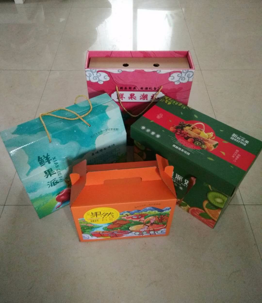 紙上印包裝  蘋果、水晶梨、橙子、櫻桃、獼猴桃等5-8斤8-12斤新款通用水果禮盒